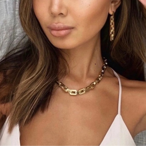 EDDIE BORGO Chain Link Necklace & Earrings set - Picture 1 of 12